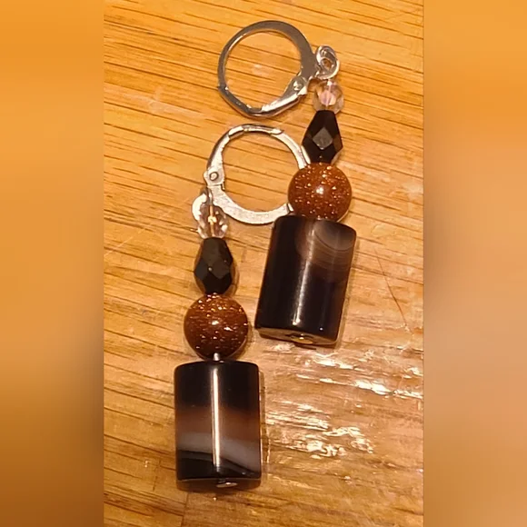 Handmade Earrings with Natural Stone - Picture 4 of 10